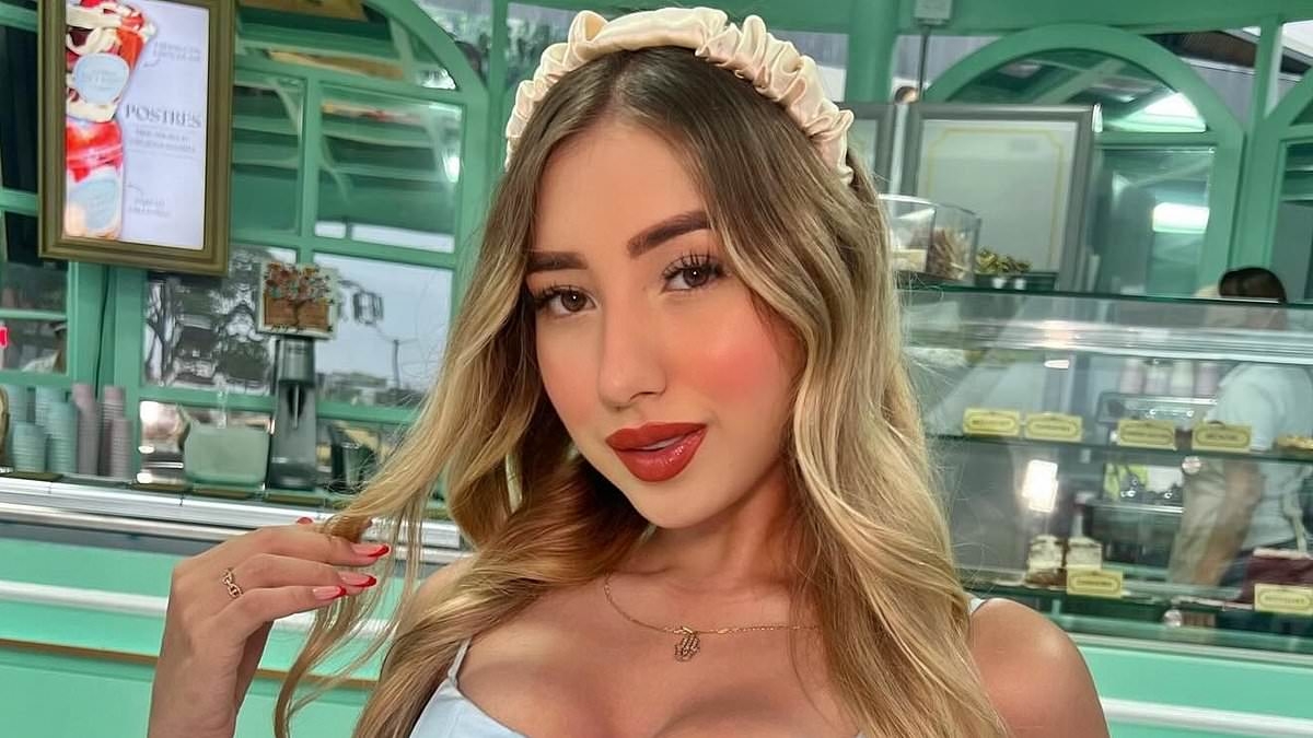 Horror as Colombian model, 22, is shot dead by hitman posing as a delivery driver with a fake present - as chilling video shows killer running away as victim's mother screams