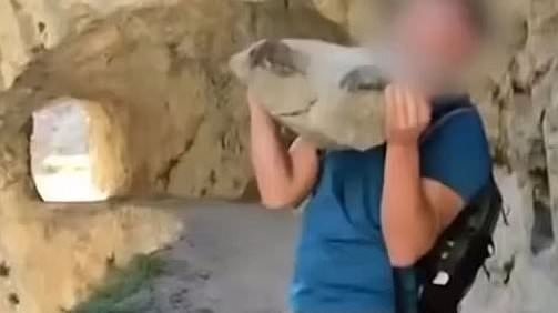 Tourist faces $225,000 fine for throwing a HUGE rock into a gorge in spanish national park