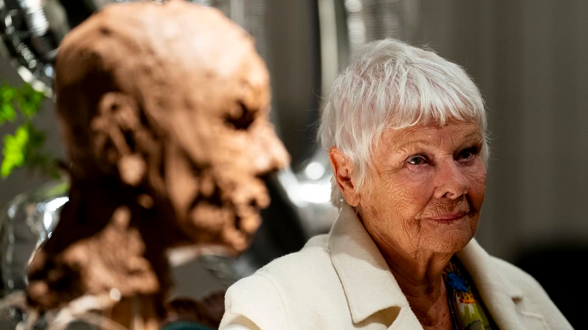 Dame Judi Dench is recreated in clay as royal sculptor crafts bust of actress in front of live audience at charity event to celebrate her 90th birthday