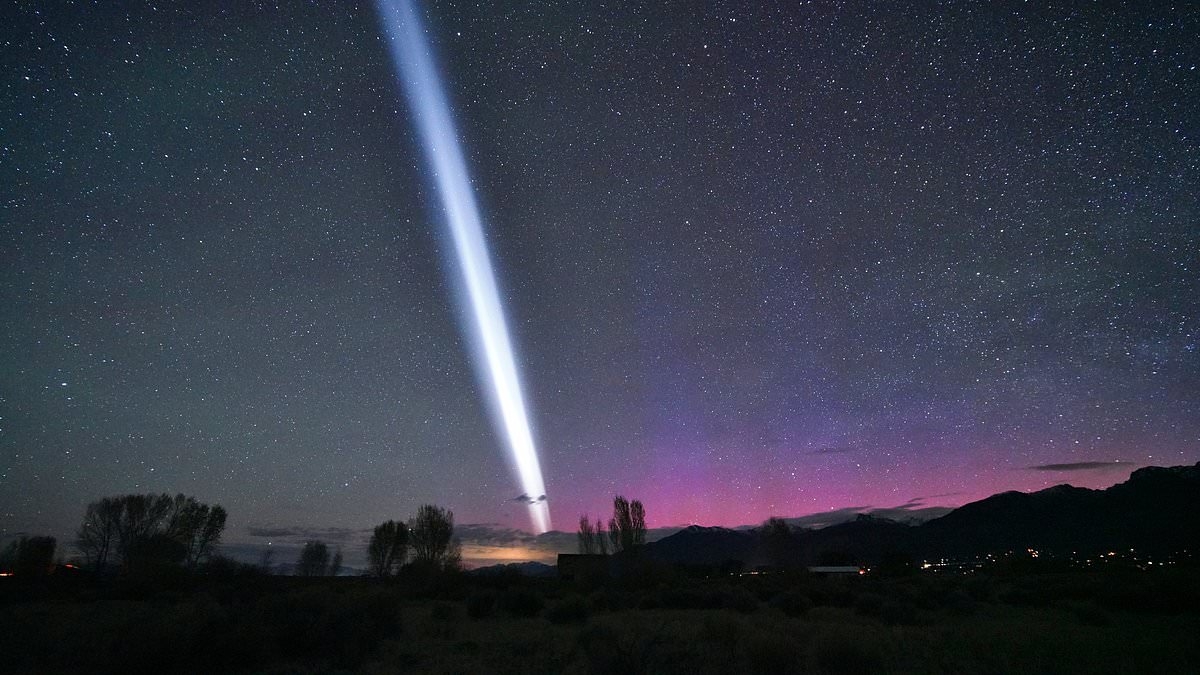 Mystery as bright beam of light streaks through the skies over the US