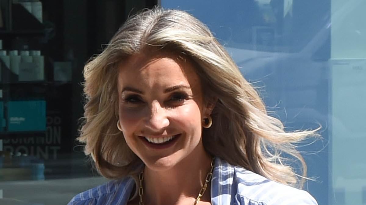 Helen Skelton looks happier than ever as she leaves the Morning Live studios after 'growing close' to co-star Gethin Jones
