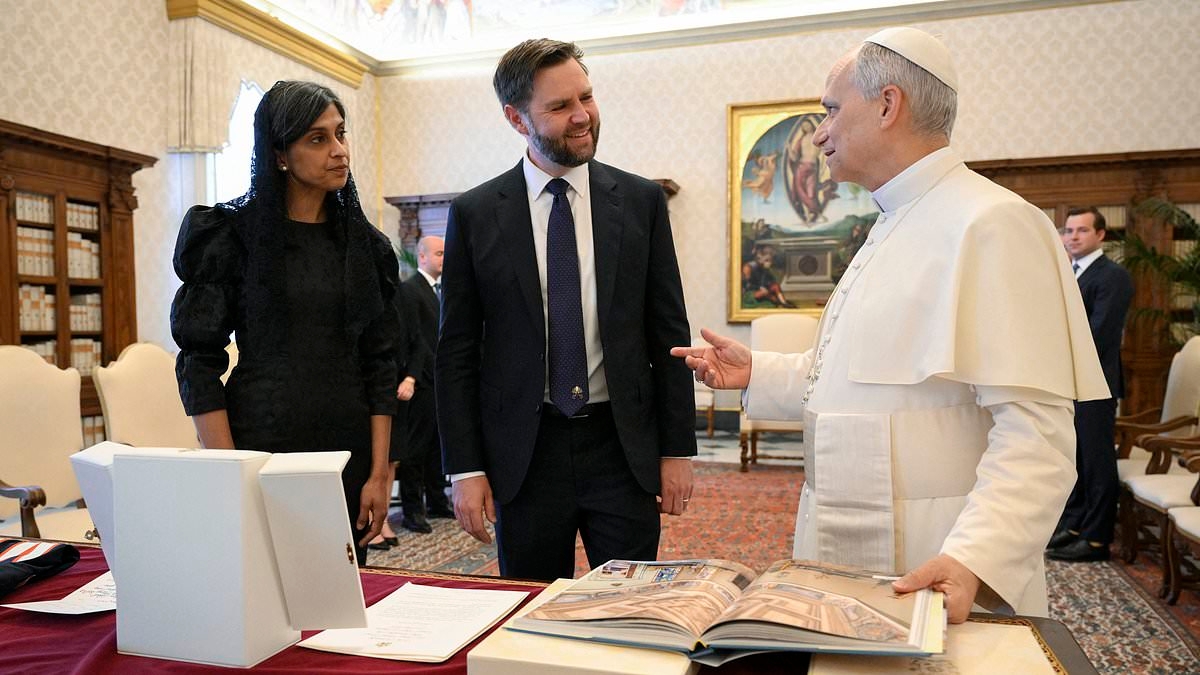 JD Vance's wife Usha stuns in VERY affordable midi dress to meet Pope Leo