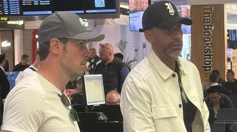 EXCLUSIVE Rio Ferdinand, Gareth Bale and Glenn Hoddle slum it on budget Spanish airline as TNT Sports' pundits make last minute dash to Bilbao ahead of Europa League final