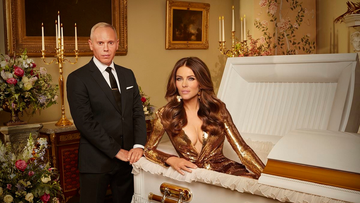Elizabeth Hurley emerges from a coffin in shocking new project after taking a major step in 'lovely' relationship with Billy Ray Cyrus
