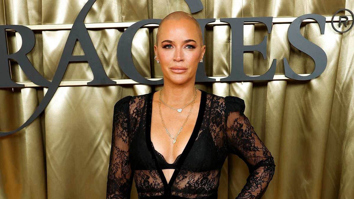 Teddi Mellencamp cuts a glamorous figure in plunging sheer dress as she attends the Gracie Awards after latest health update amid cancer battle