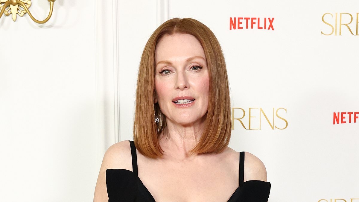 Julianne Moore looks incredible in an elegant black gown at world premiere of Netflix's Sirens in New York