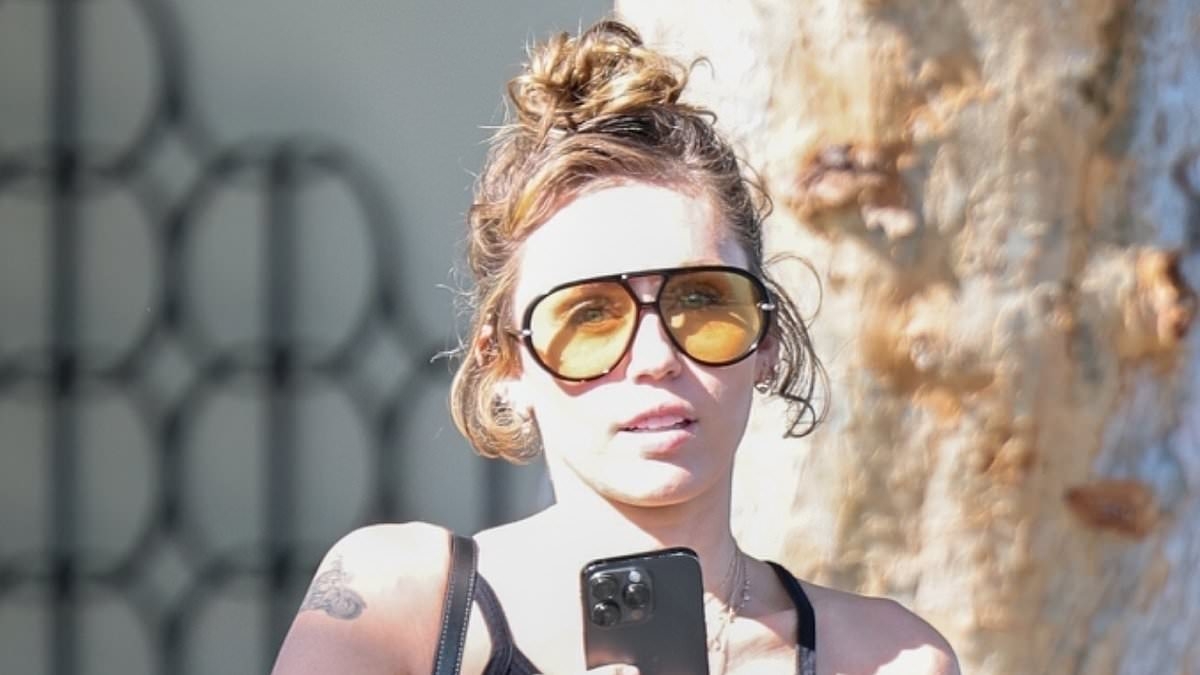 Miley Cyrus, 32, cuts a casual figure in a trendy crop top as she is seen for the first time since revealing her traumatising emergency health scare