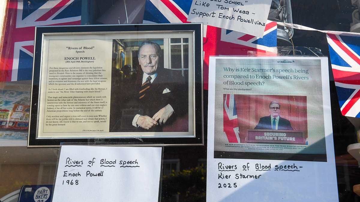 Shopkeeper is 'gobsmacked' after picture of Enoch Powell in her window is recorded by police as 'non-crime hate incident'
