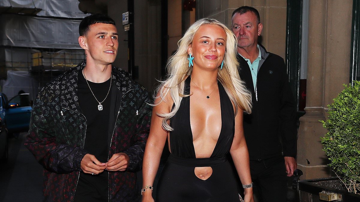 Phil Foden's girlfriend and mum-of-three Rebecca Cooke, 24, is the ultimate WAG as she bares bronzed skin in racy jumpsuit with quirky cocktail bag