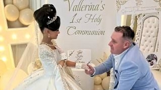 Traveller girls look wedding-ready on their Communion day - complete with ballgowns, carriages and three-tier cakes