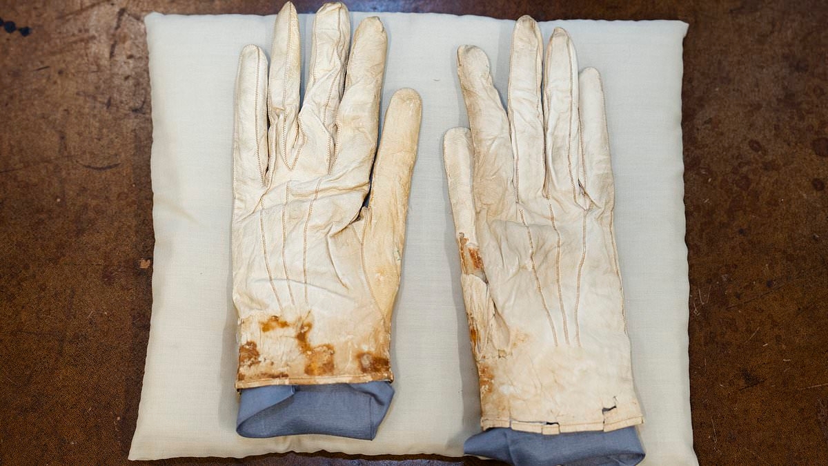 Blood-stained gloves from one of the most infamous moments in US history sell for $1.52 MILLION