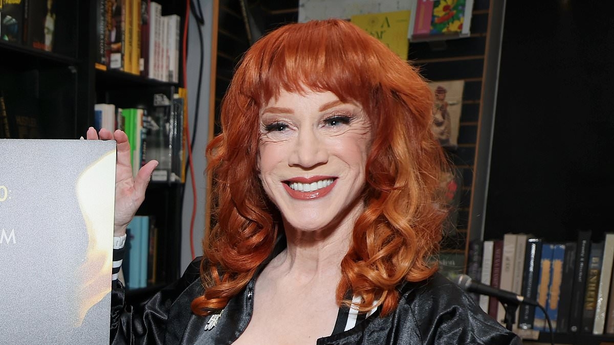 Kathy Griffin debuts bold new look with wig at Hustler book signing after frail appearance sparks fears