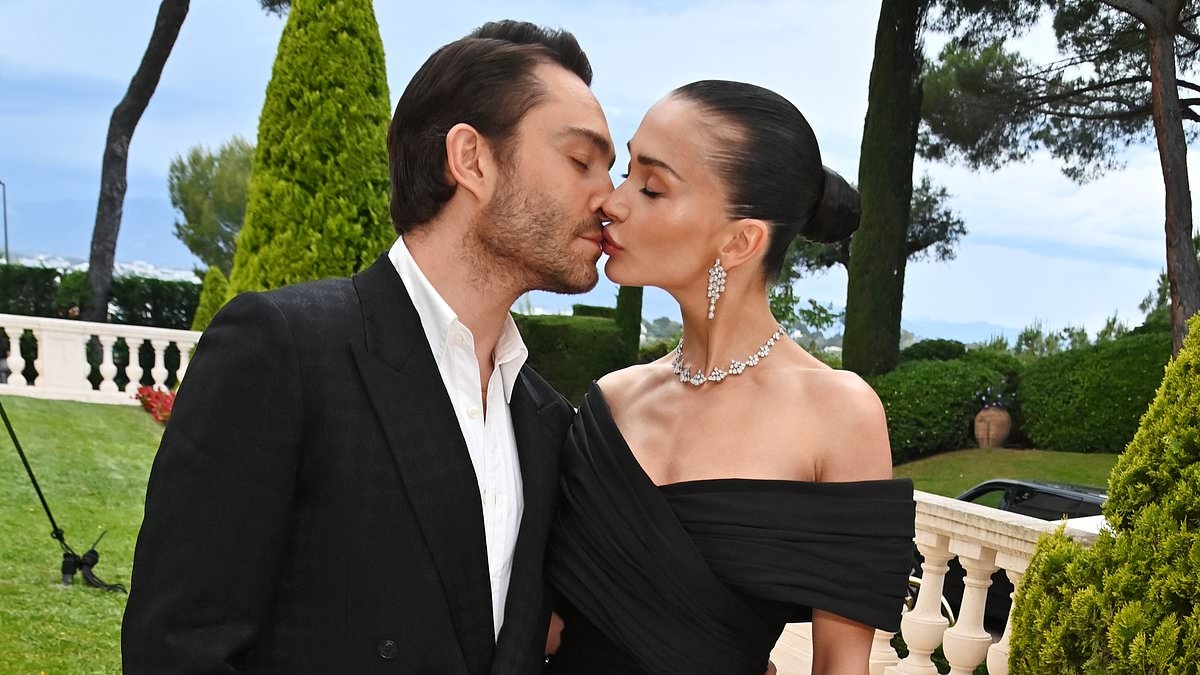 Suave Ed Westwick packs on the PDA with his glamorous wife Amy Jackson as they step out at the 2025 amfAR Cannes Gala