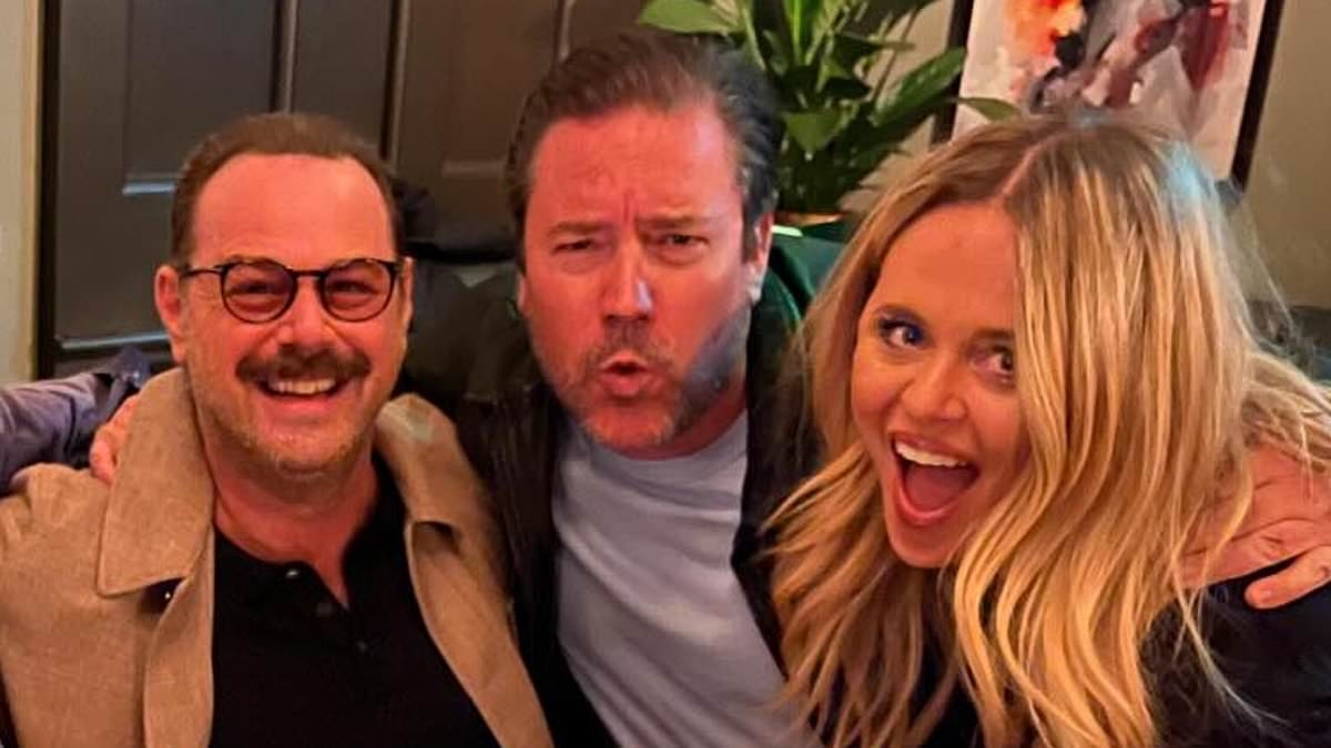Emily Atack reunites with Rivals co-stars including Danny Dyer and Alex Hassell as she shares snaps of cast for series two filming