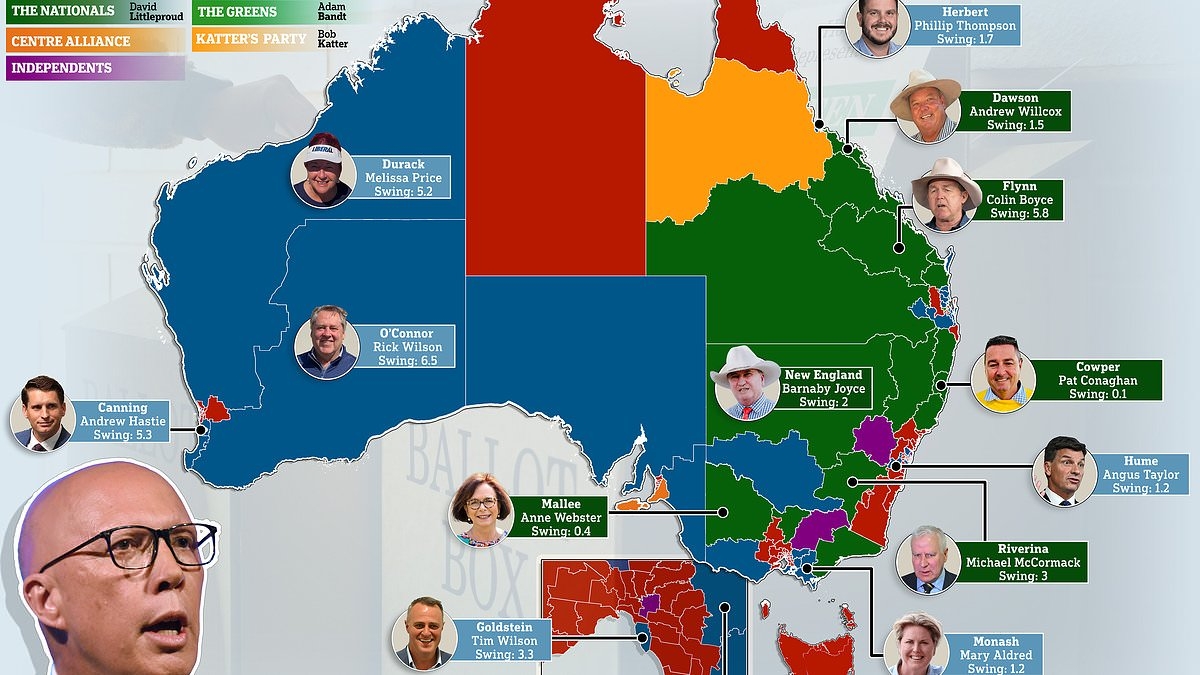 EXCLUSIVE Australia decisively voted for Albo... But this is the extraordinary list of suburbs that went the OTHER way and voted for 'Prime Minister Peter Dutton'