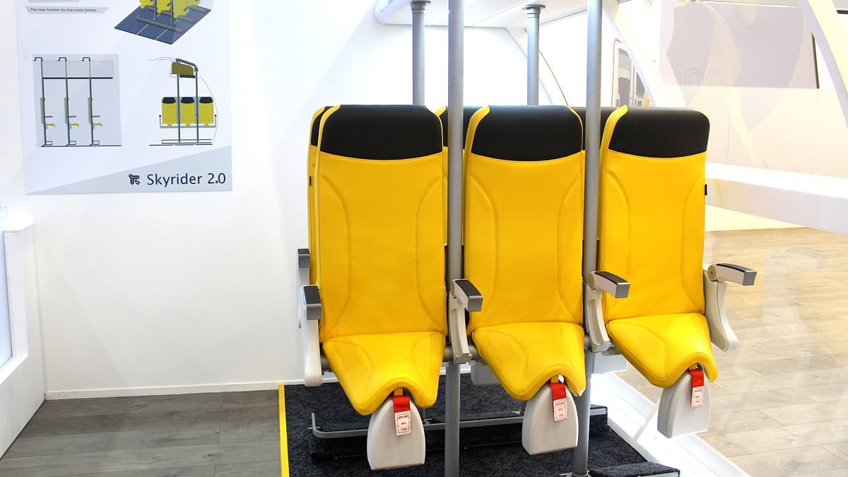 Designer behind 'standing seats' on planes reveals how comfortable they really are - but admits the 'concept' is unlikely to take off anytime soon