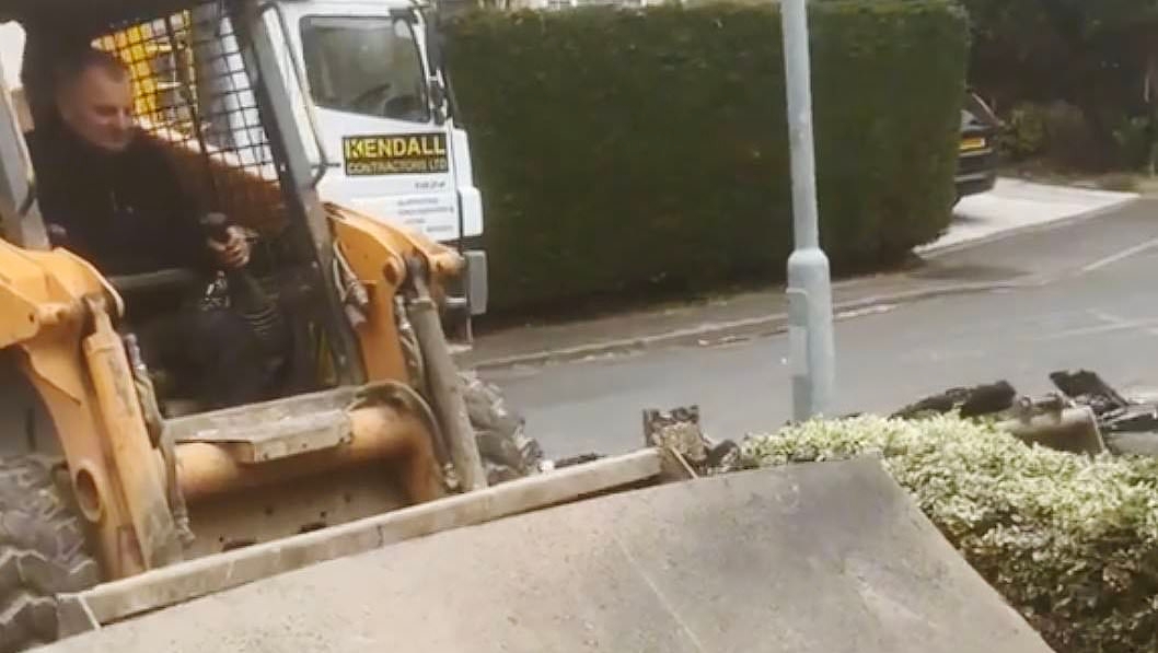 Building firm posts viral TikTok of them tearing up client's driveway in 'row over £3,800 unsettled bill' - but all is not as it seems