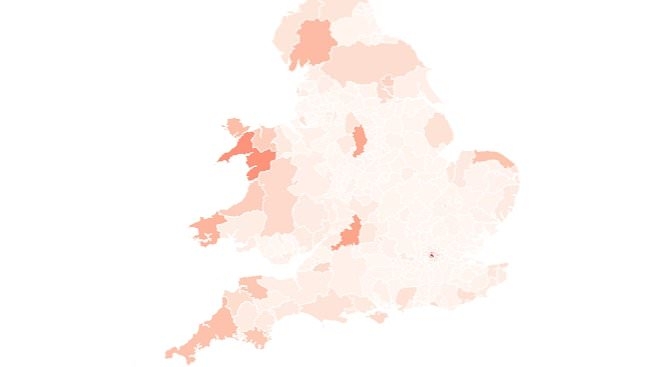 Do YOU live in an Airbnb hotspot? Map shows the parts of the UK most dominated by short-term lets