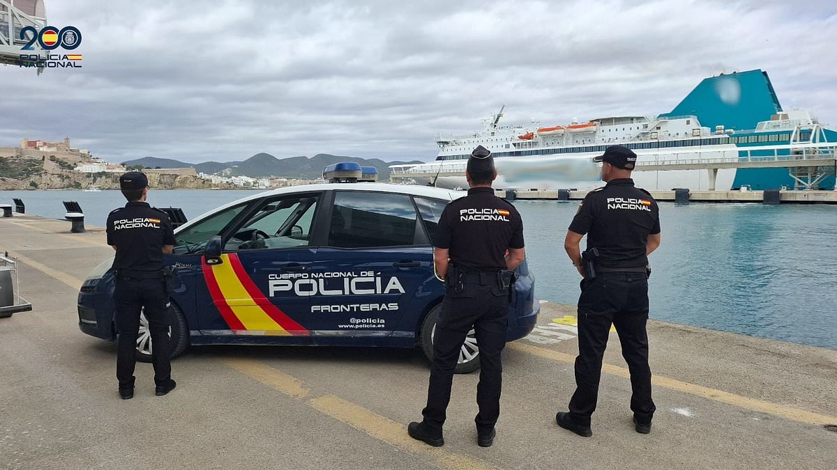 Two Brits are arrested after 'fleeing cruise ship on Ibiza without settling £2,700 room service bill'