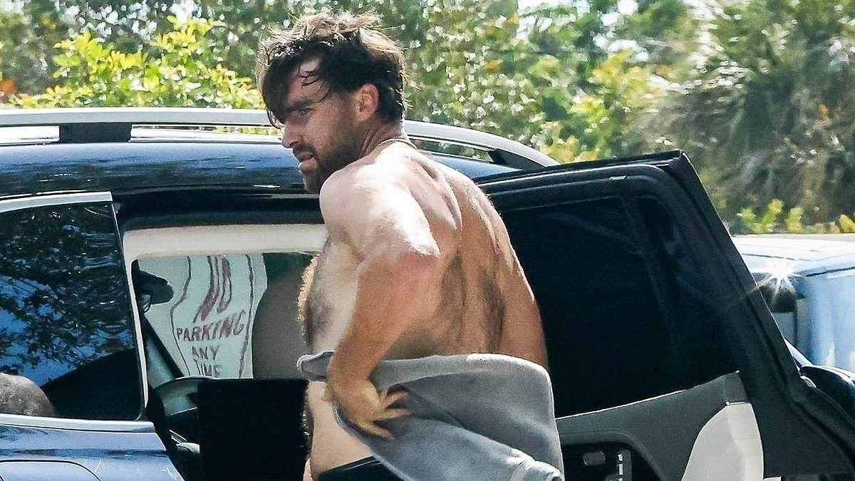 Travis Kelce's very hairy back leaves fans split after sweaty Miami workout