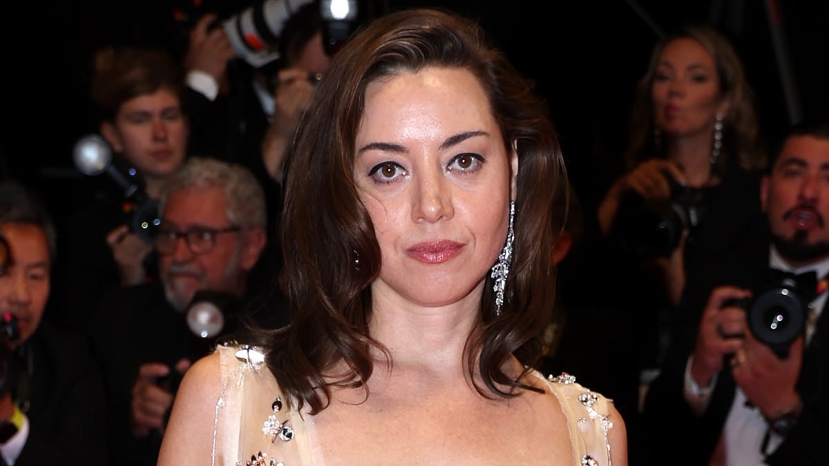 Aubrey Plaza makes first red carpet appearance since husband's Jeff Baena's tragic death as she's 'comforted' by co-star in Cannes