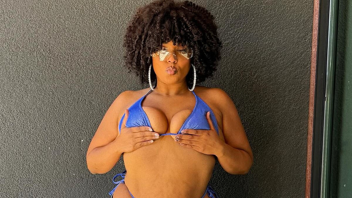 Lizzo continues to show off her extreme weight loss in two tiny bikinis