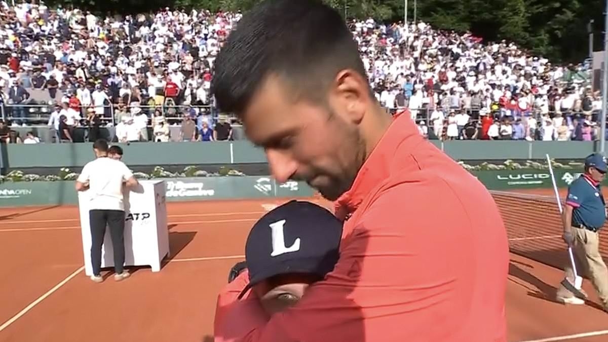 Novak Djokovic joined by his children in emotional scenes after sealing history-making career title with comeback win