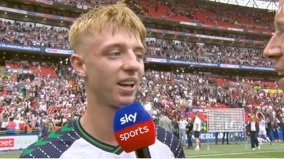 Sunderland hero Tommy Watson caught in on-air X-rated TV blunder after sealing Premier League return in dramatic play-off final in his final game for the club