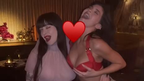 Kylie Jenner gets WILD with Hailey Bieber and sisters Kendall and Khloe Kardashian at clothing launch