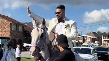 Aussie groom mocked over his extravagant wedding day celebrations... as rumours swirl that the couple have ALREADY split just hours after tying the knot