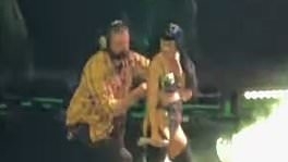 Katy Perry suffers X-rated wardrobe malfunction as her tiny bra bursts open mid performance during latest stop of her tour in Las Vegas