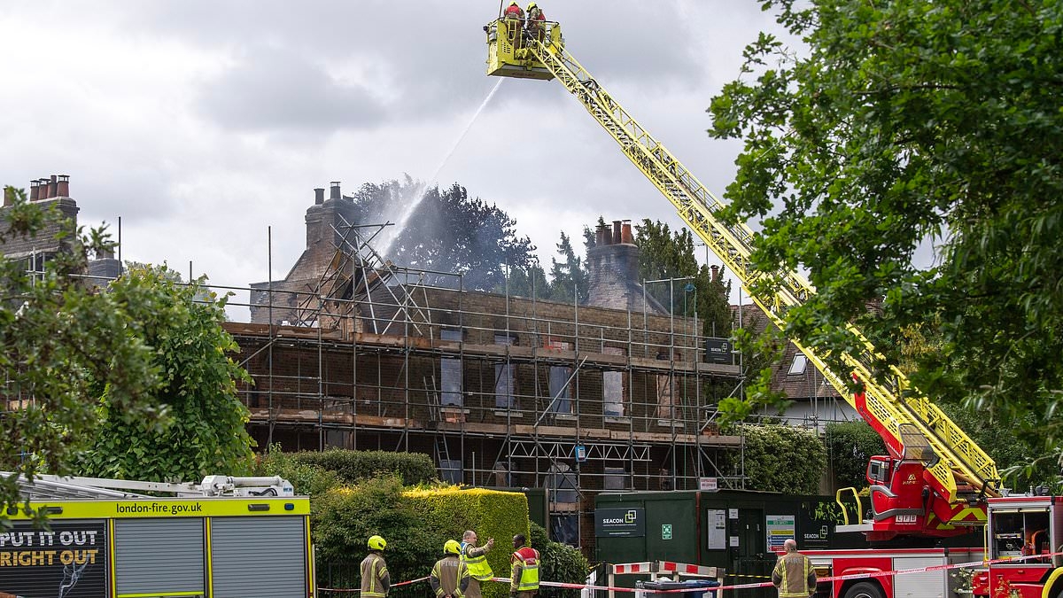 EXCLUSIVE 'Within minutes the whole house was engulfed in flames': Neighbours reveal fire-ravaged £4.5m Grade II-Listed Millionaires' Row mansion was being renovated into dream family home