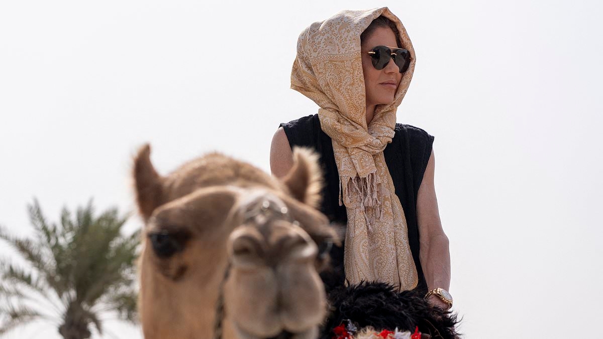 Kristi Noem mocked as she rides camel in Middle East