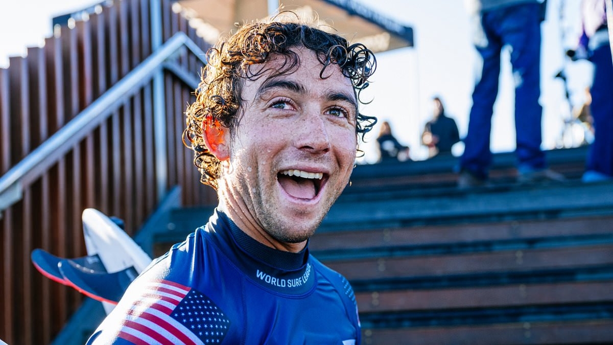 Humble American surfer pulls off greatest move EVER to leave commentators stunned