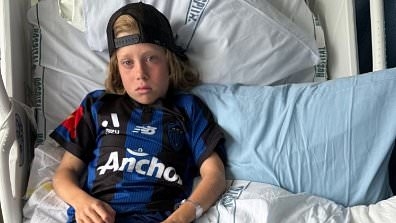 See the shocking injury boy, 11, suffered when he was IMPALED on a metal pole while celebrating his brother's birthday at footy final