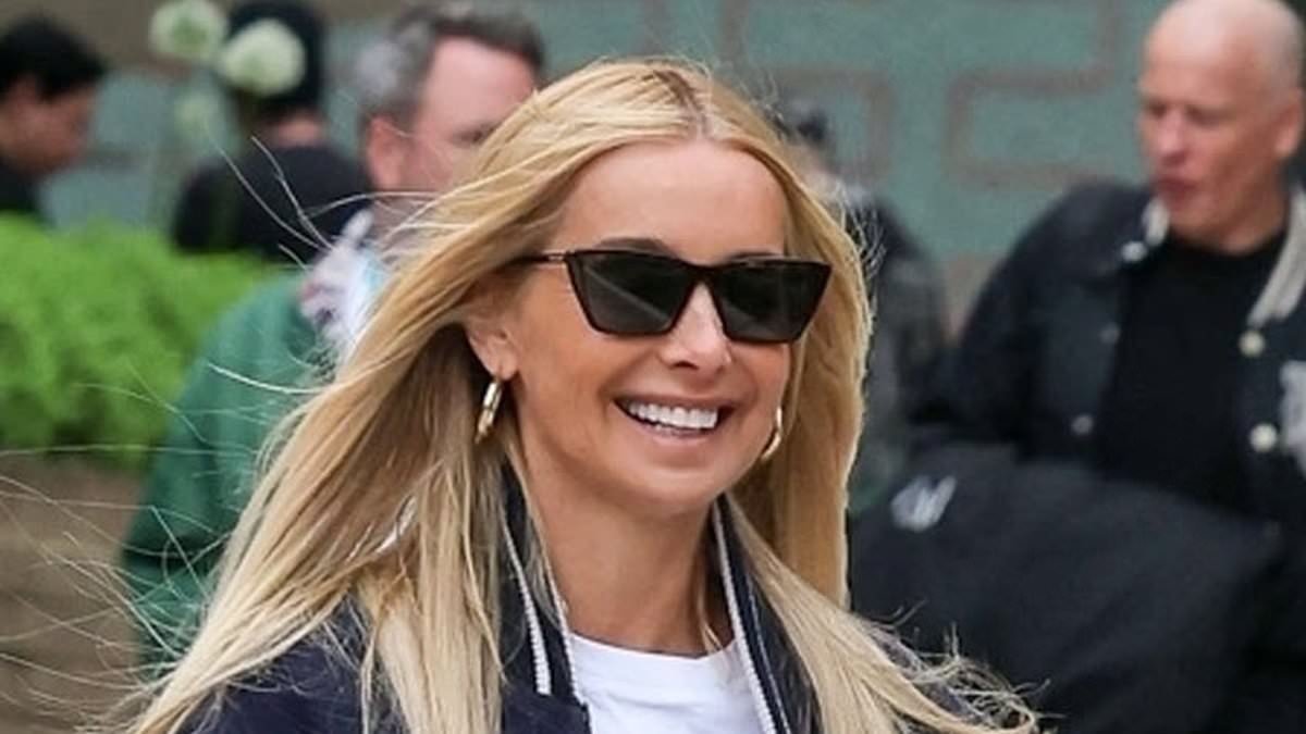 Louise Redknapp, 50, can't stop smiling as boyfriend Drew Michael, 41, carries her bags outside ITV studios after revealing marriage plans