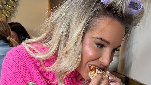 Helen Flanagan returns to 'Northern girl' roots after jet-setting Cannes appearance and swimwear photoshoot as she shares candid snap with rollers in before night out with her friend