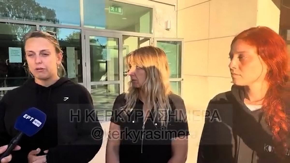 Two British women are given six-month sentences after pole dancing routine at historic Corfu landmark sparked fury - as three others who were cleared apologise outside court
