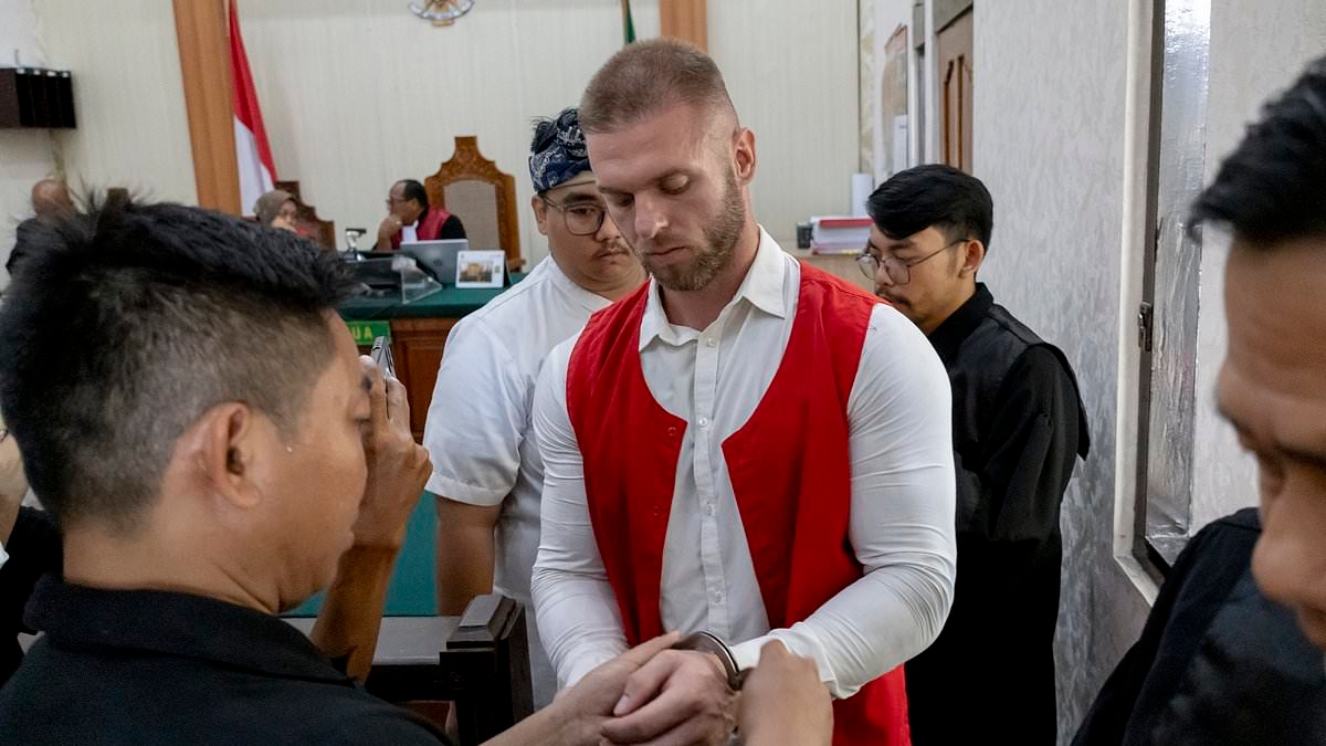 Brit arrested in Bali on drug charges avoids death penalty and is sentenced to 10 months in jail after ‘taking a package of drugs from a taxi driver'