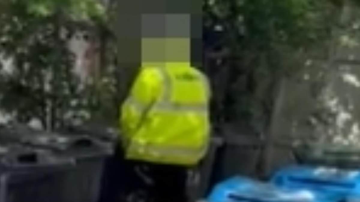 Moment Iceland delivery driver drives off with furious customer on his bonnet after explosive row over him urinating on his bins