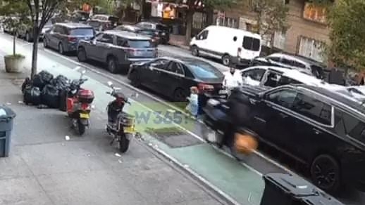 Awful moment cyclist on an e-bike mows down three-year-old girl