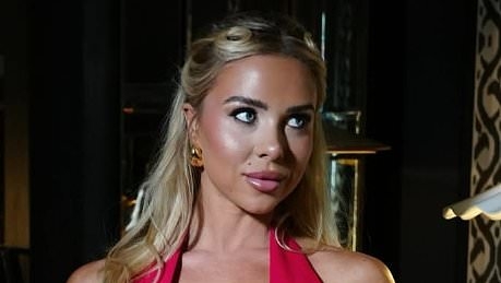 Love Island's Gabby Allen puts on a busty display in a plunging red dress as she enjoys night out after Casey O'Gorman split