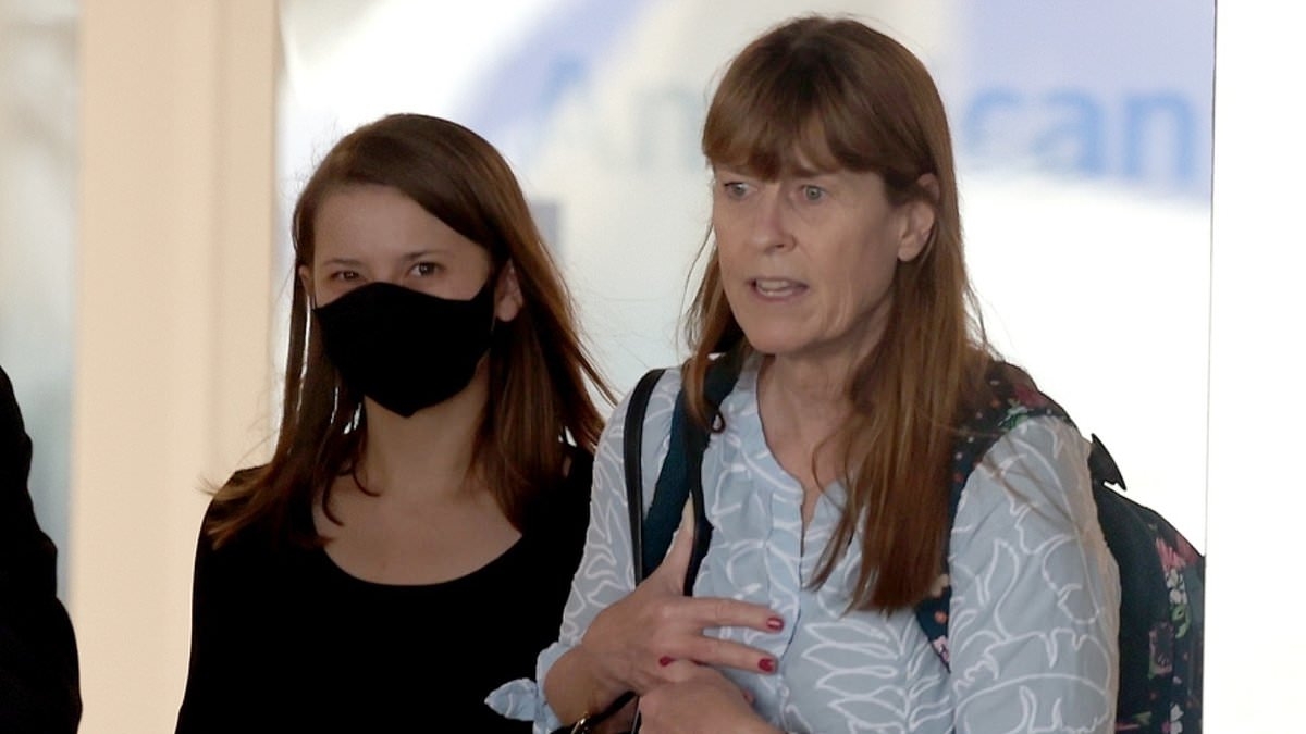 Bindi Irwin holds onto her mother Terri as she lands in LA after her emergency surgery as her husband Chandler enjoys father-daughter time with four-year-old Grace