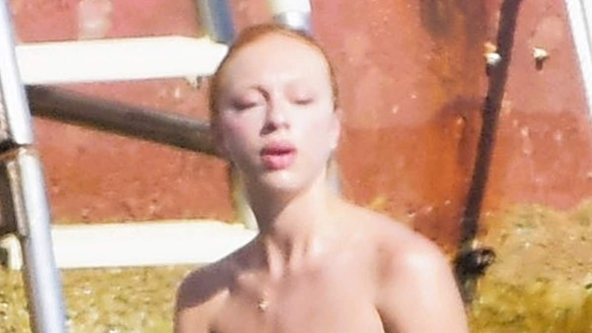 Boris Becker's model daughter Anna Ermakova sets pulses racing as she shows off toned figure in skimpy bikini while taking a dip in Monaco
