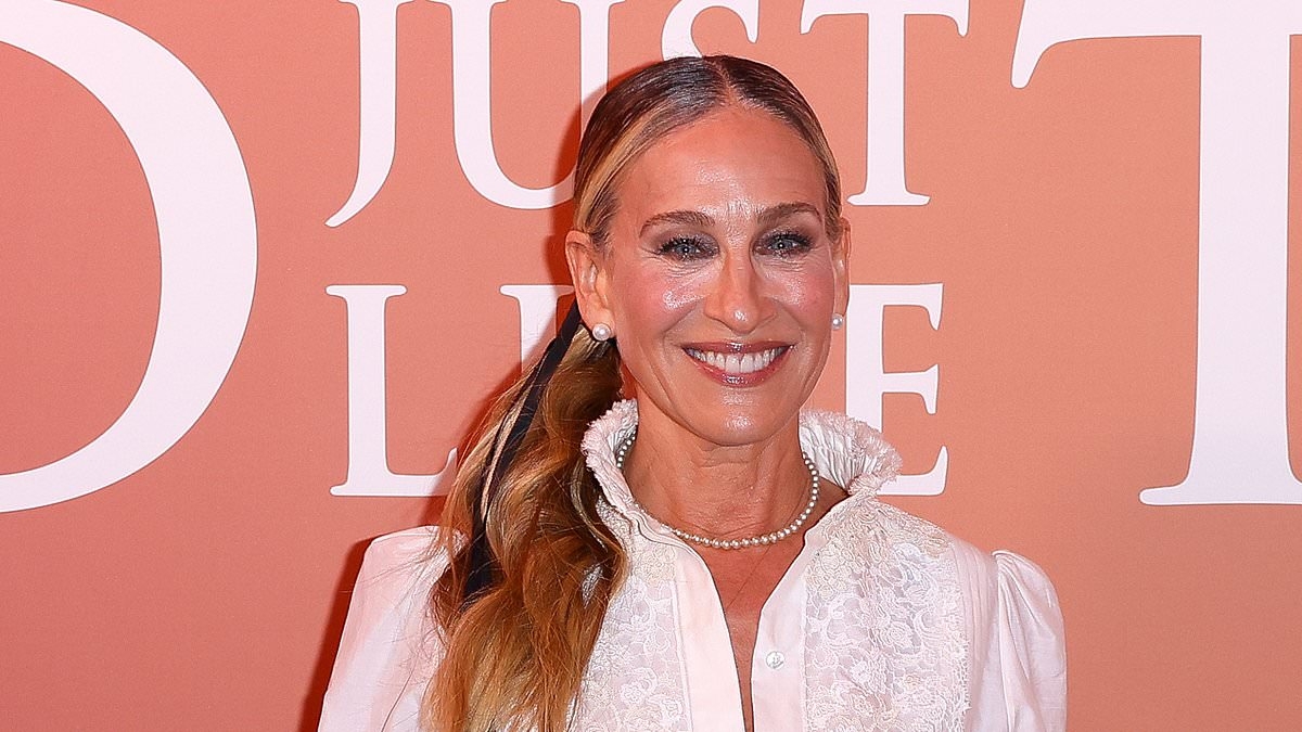 Sarah Jessica Parker turns heads in a quirky lace shirt dress at the Paris premiere of And Just Like That