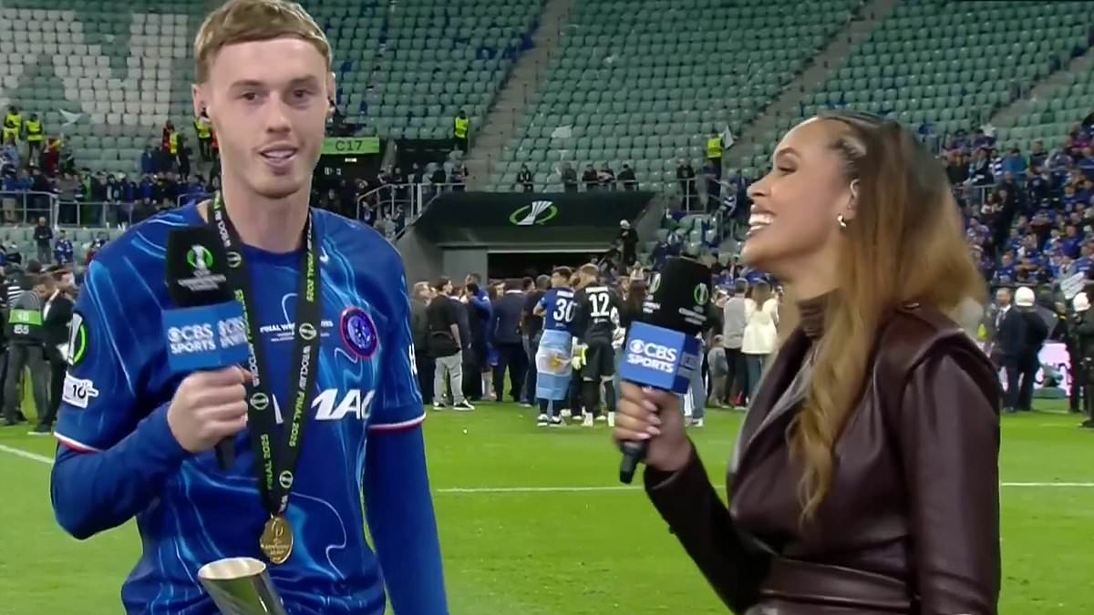 Cole Palmer's hilarious four-word reason for putting his player of the match award down his shorts leaves CBS host in stitches