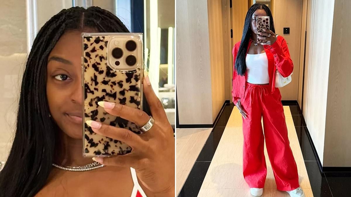 Simone Biles stuns in red bikini with nod to the Olympics