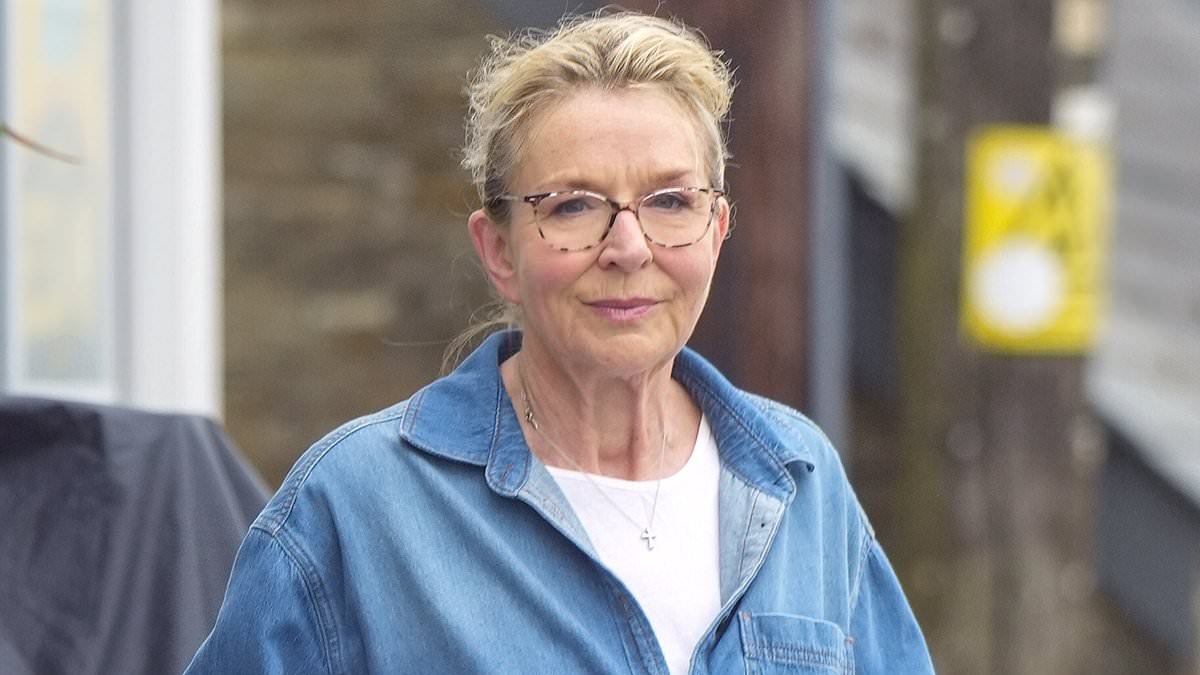 Fern Britton, 67, displays her incredible weight loss transformation in a stylish denim co-ord as she steps out in Cornwall - after losing five stone
