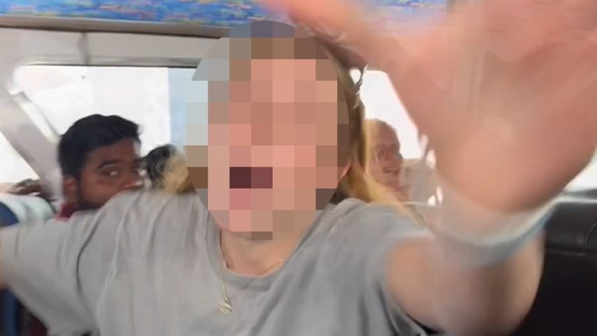 EXCLUSIVE Feral moment fired up Aussie family EXPLODE at solo female traveller on Bali ferry - and then tell her she 'assaulted HERSELF' in shameful video that has to be seen to be believed