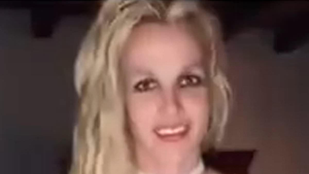 Britney Spears suffers MAJOR wardrobe malfunction as she models plunging dress for fans